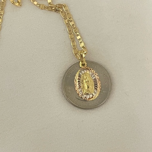 14k Gold Filled Our Lady Of Guadalupe Necklace Nuestra Señora De Guadalupe - Picture 7 of 9